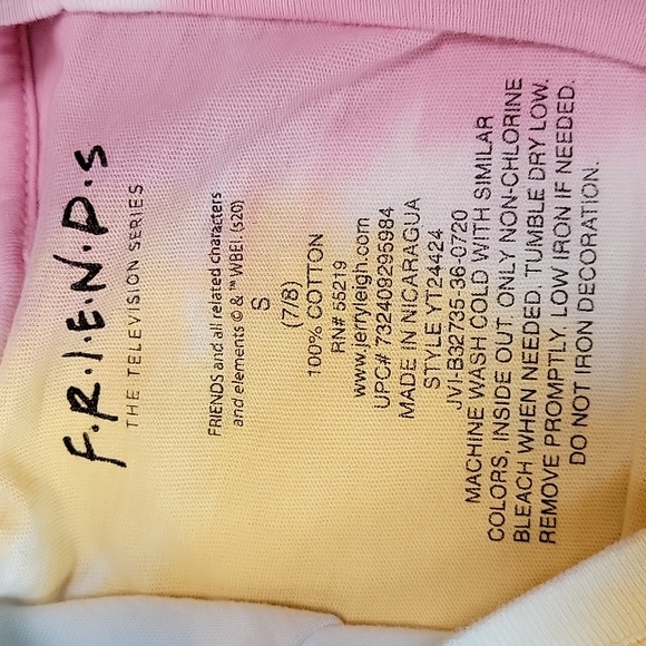 FRIENDS New Effect Tee  Short Sleeve  Cotton  Crew Neck  Girls S (7/8)  NEW - Picture 5 of 5